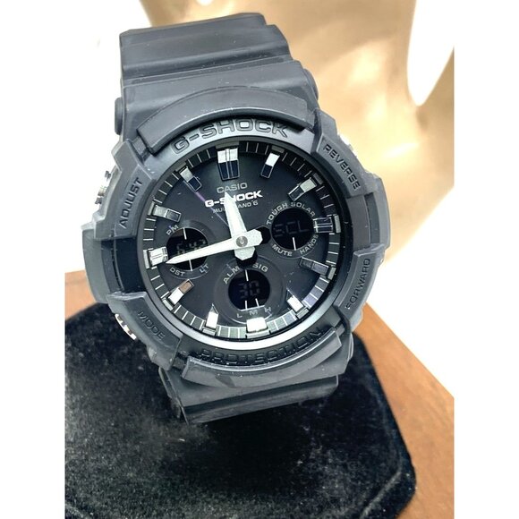 Casio Mens Watch G-Shock GAW100 Black Resin Analog Digital Tough Solar 48mm 5444 - Picture 1 of 14